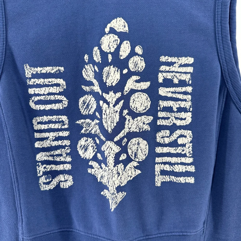 FREE PEOPLE MOVEMENT Athletic Blue CROP SWEATSHIRT Intercept TANK TOP WOMENS L - Picture 4 of 12
